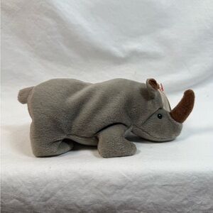 Gray Plush Rhino Toy